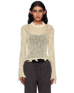 OPEN YY Distressed Crop Knit Jumper - Black