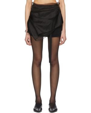 Nensi Dojaka Black Silk 3 Skirt