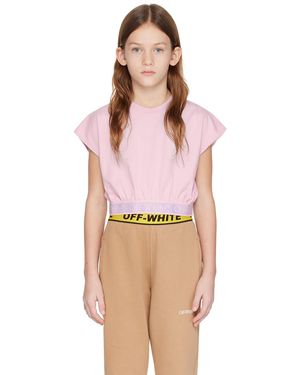 Off-White c/o Virgil Abloh キッズ｜パープル Bookish ロゴバンド Tシャツ - ピンク