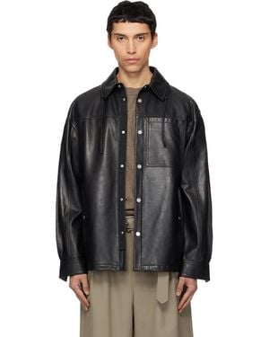 Mordecai Overshirt Leather Jacket - Black
