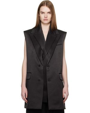 Jean Paul Gaultier Double Layer Body Detail Vest - Black