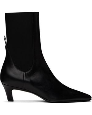 Leather Chelsea boots black – TOTEME