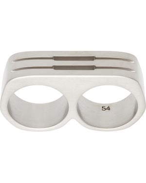 Rick Owens Double Grill Ring - Metallic
