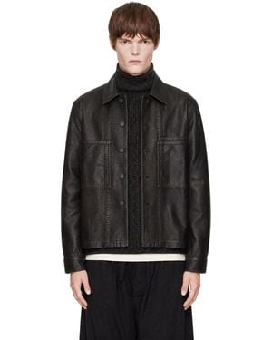 Lemaire Workwear Coated Denim Overshirt - Black