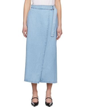 Levi's Column Wrap Denim Maxi Skirt - Blue