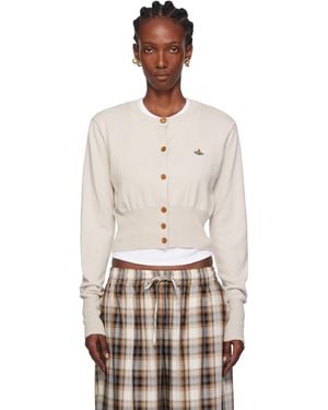 Vivienne Westwood トープ Bea クロップド カーディガン - マルチカラー