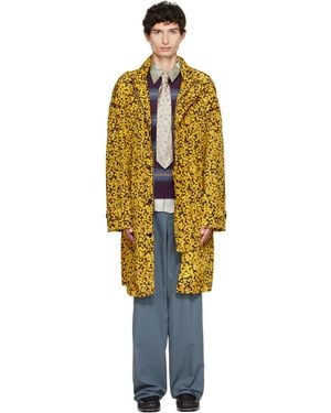 Dries Van Noten Oversized Printed Parka Coat - Yellow