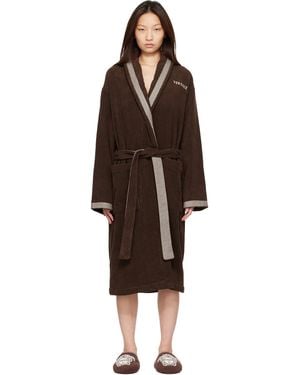 Versace Cotton-Terry Jacquard Bathrobe - Brown