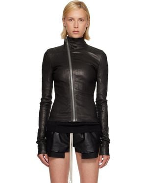 Rick Owens Tower Gary Leather Jacket - Black