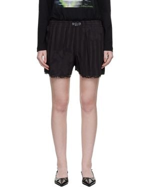 Collina Strada Wavy Flower Stripe Mini Odeon Boxer Shorts - Black