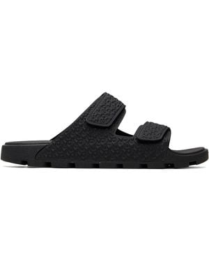 HUGO Monogram Riptape Strap Sandals - Black
