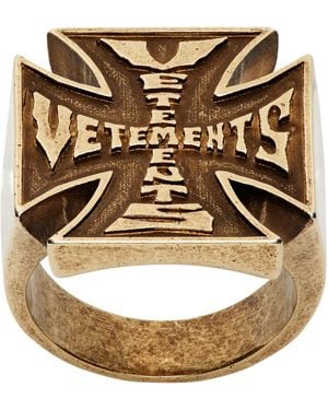 Vetements Biker Cross Logo Ring - Metallic