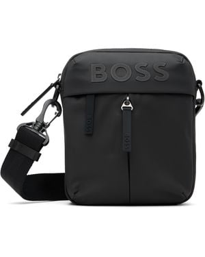 BOSS ボス★ブラック ペブルグレイン フェイクレザー バッグ メンズ BOSS ブラック ペブルグレイン フェイクレザー バッグ