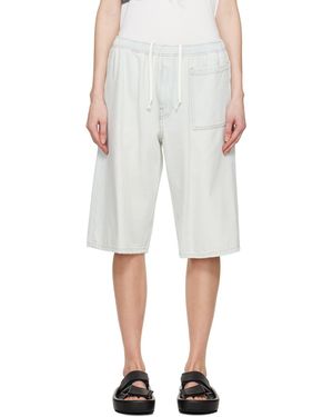 MM6 by Maison Margiela Bleached Denim Shorts - White