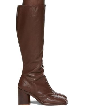 Maison Margiela Brown Calfskin Tabi Tall Boots