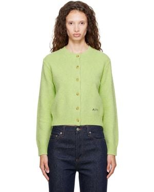 A.P.C. Short Wool Cardigan - Green