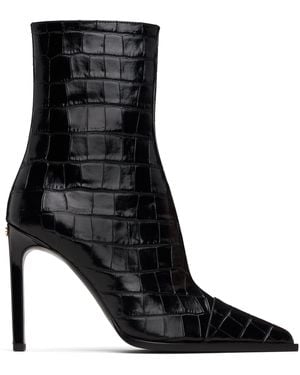 Amiri Croc 'Ma' Stiletto Boots - Black