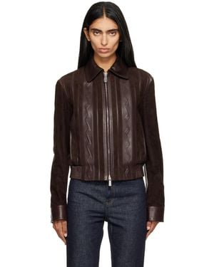 Versace Nappa Leather & Suede Blouson Jacket - Black