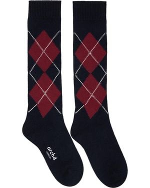 arch4 Ssense Exclusive & Burgundy Clarke Socks - Blue