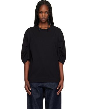 Dries Van Noten Pleated Sleeve T-Shirt - Black