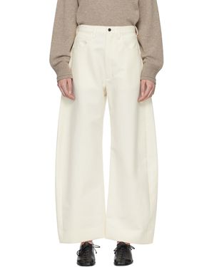Ssstein Off- Double Weave Cotton Round Pants - Natural