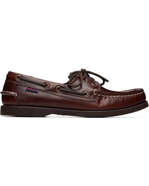 Sebago Docksides Portland Waxed Boat Shoes - Brown