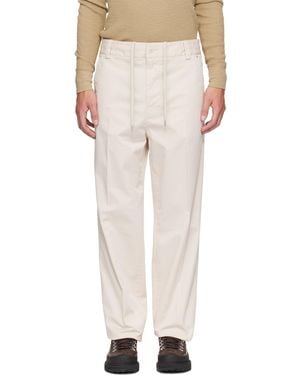 Moncler Off- Tailored Cotton Trousers - Natural
