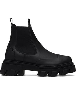 Ganni Cleated Low Chelsea Boots - Black