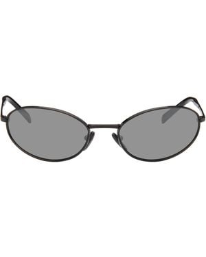 Prada Lunettes De Soleil Noires À Logo - Gris