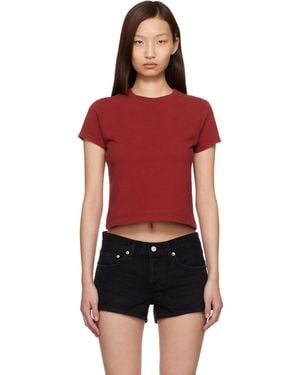 Agolde Adine Shrunken T-Shirt - Red