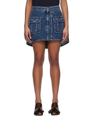 JW Anderson Curved Patch Pocket Denim Miniskirt - Blue