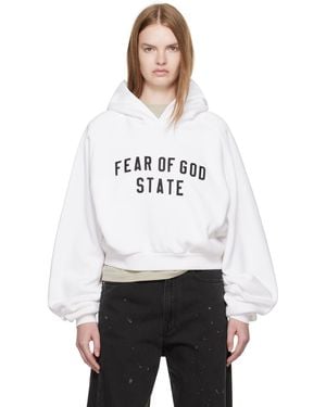 Fear Of God ホワイト フリース ラグラン フーディ
