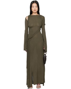 OTTOLINGER Khaki Deconstructed Longsleeve Maxi Dress - Black