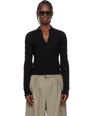Dries Van Noten Knit Polo - Black