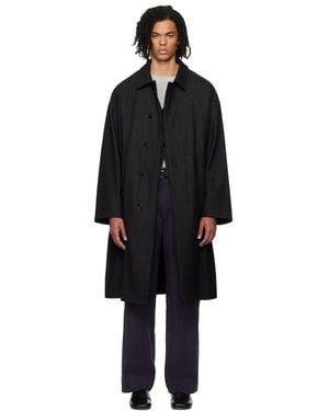 メンズ Lemaire グレー Maxi ダブルブレスト コート ブラック | Lyst
