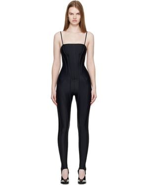Mugler Boned Stretch Catsuit - Black