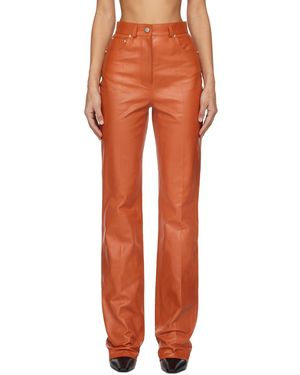 Ferragamo Pantalones 5 Bolsillos De Napa - Orange