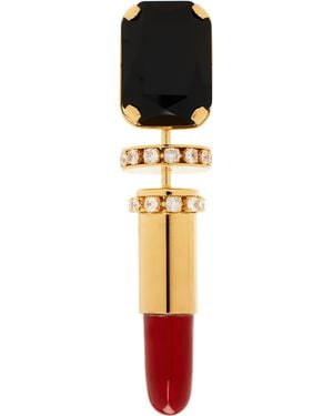 Balmain ゴールド Lipstick ブラス ブローチ - ブラック