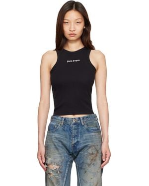 Palm Angels Classic Logo Fitted Tank Top - Black