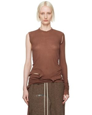 Rick Owens ブラウン Porterville Banana クロップド 長袖トップス - マルチカラー