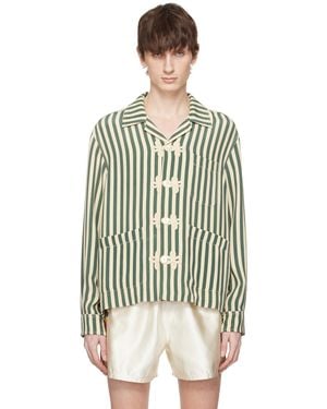 Bode Off- Soda Stripe Trillium Shirt - Multicolor