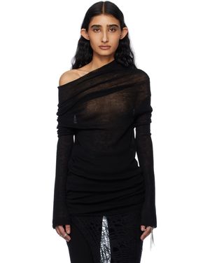 Ann Demeulemeester Pull Tizziana Noir À Emmanchures Basses