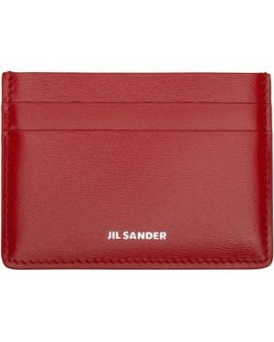 Jil Sander Logo Stamp Card Holder - Red