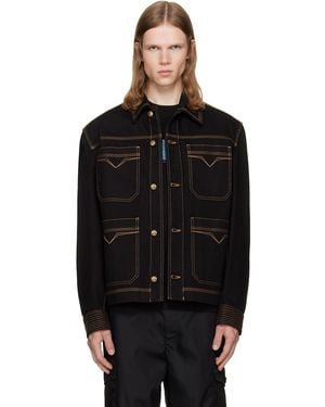 Versace Denim Blouson Jacket - Black