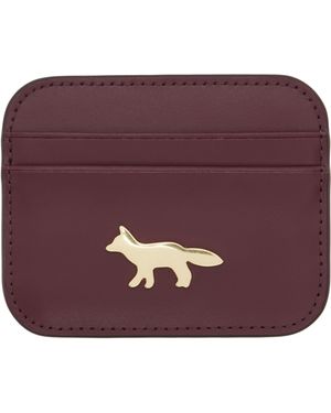 Maison Kitsuné Burgundy Edie Card Holder - Purple