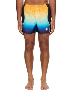 CASABLANCA マルチカラー グラデーション ジャカード スイムショーツ - ブルー