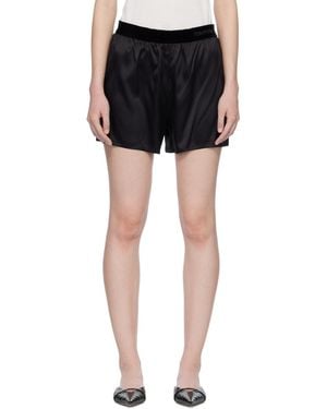 Tom Ford Stretch Silk Satin Boxer Shorts - Black