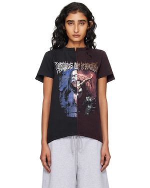 Vetements Burgundy Cradle Of Filth Cut-Up Fitted T-Shirt - Black