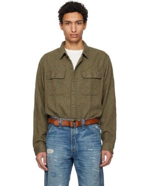 RRL Khaki Grayson Ws Sport Shirt - Black