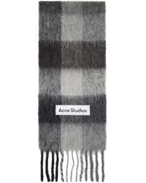 Acne Studios Mohair Check Scarf - Black